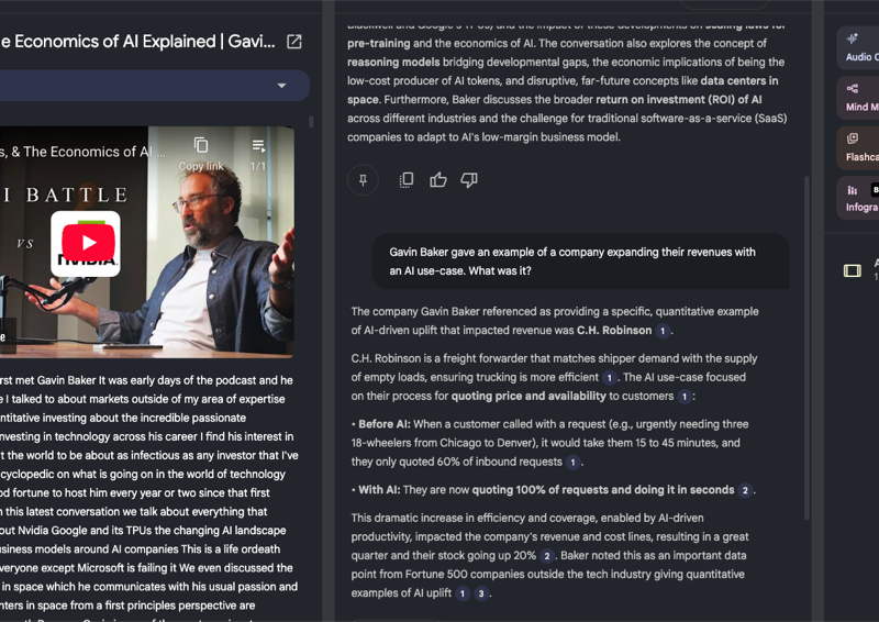 Using NotebookLM to research AI use cases