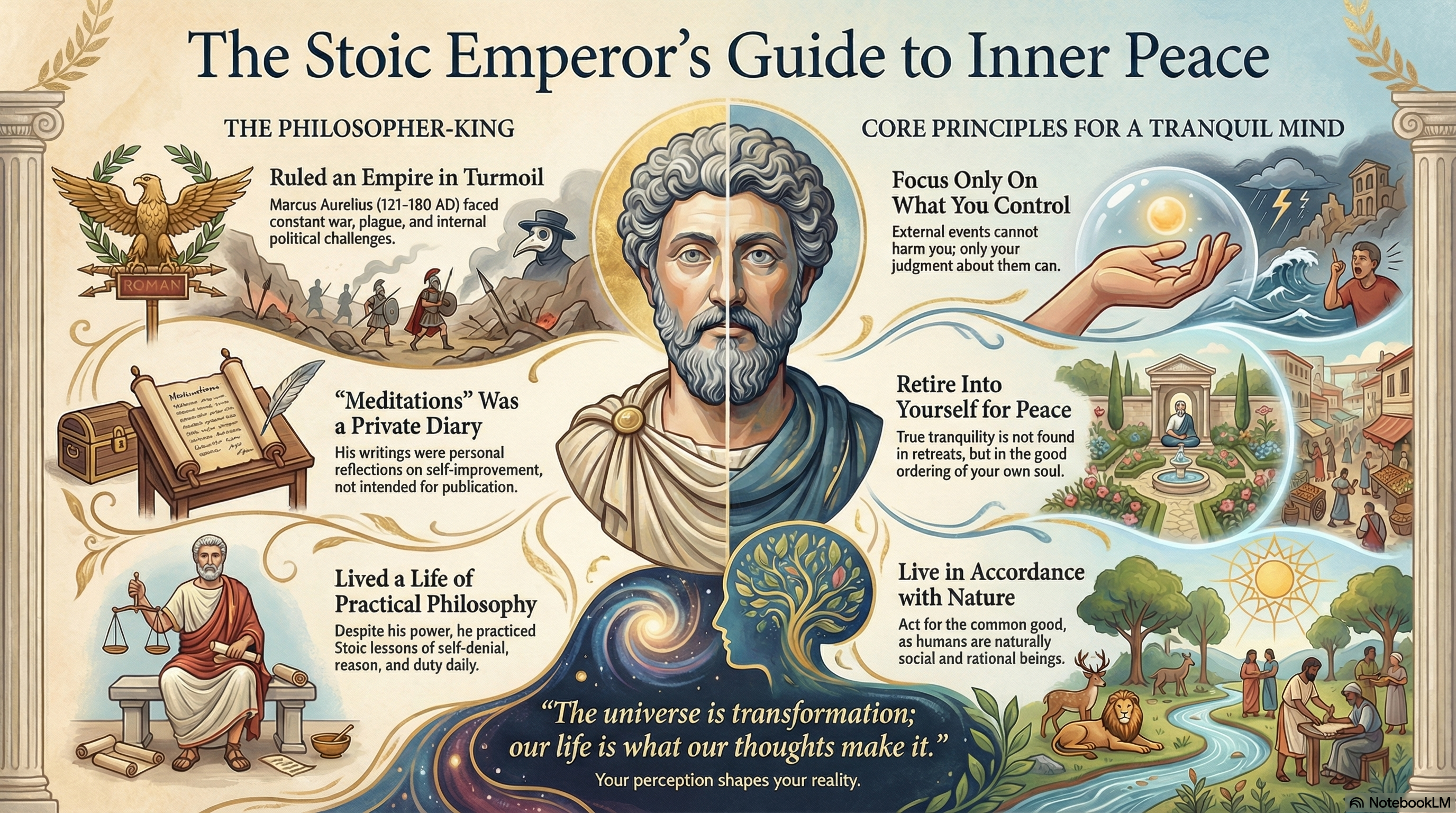 Infographic: The Stoic Emperor's Guide to Inner Peace